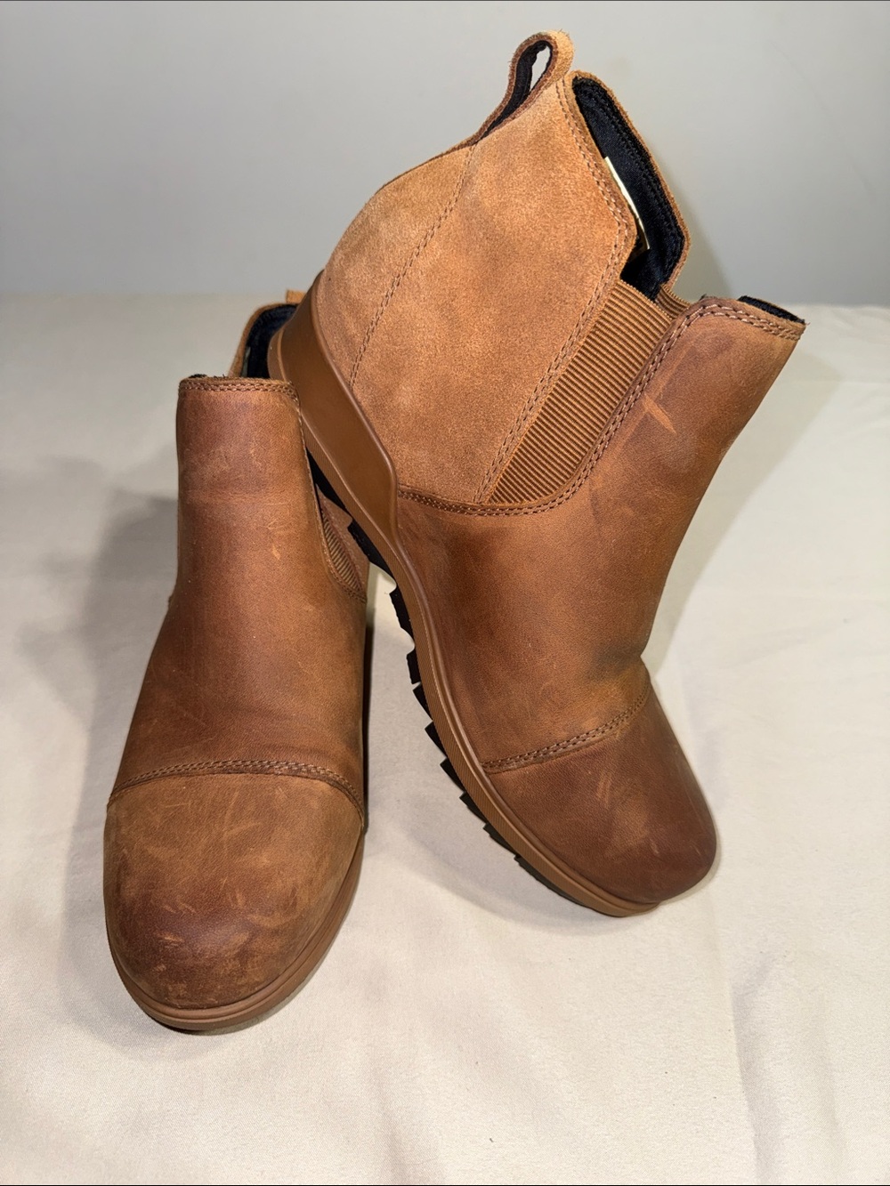 Sorel Women’s Joan of Arctic Wedge II Chelsea Anke Boots Brown Size 8.5